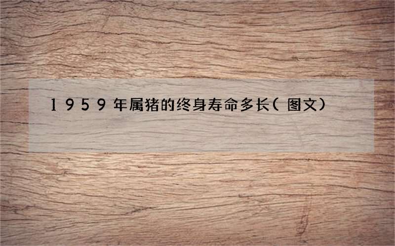 1959年属猪的终身寿命多长(图文)