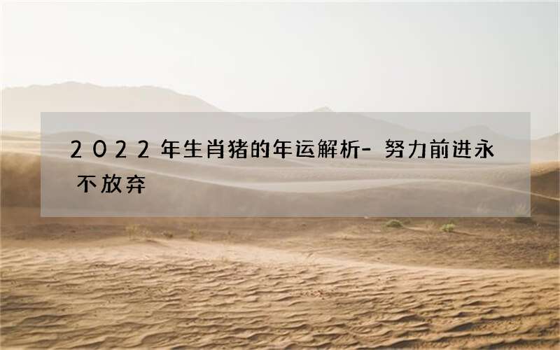 2022年生肖猪的年运解析-努力前进永不放弃