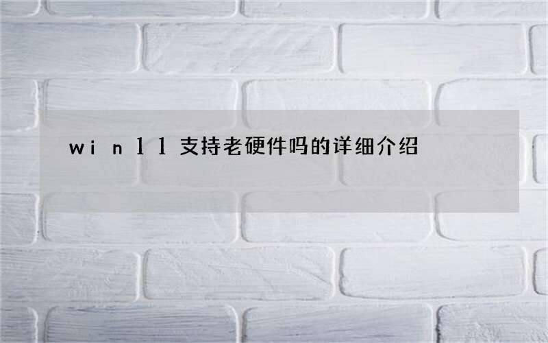 win11支持老硬件吗的详细介绍