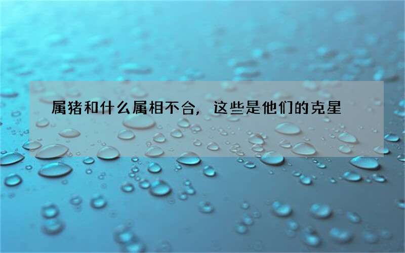 属猪和什么属相不合,这些是他们的克星
