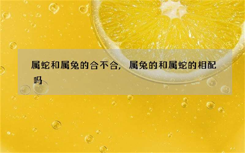 属蛇和属兔的合不合,属兔的和属蛇的相配吗