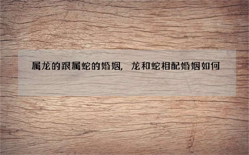 属龙的跟属蛇的婚姻,龙和蛇相配婚姻如何