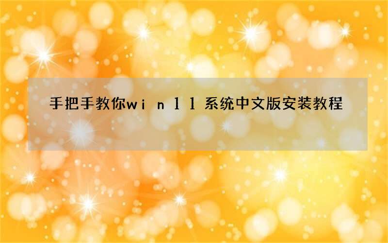 手把手教你win11系统中文版安装教程