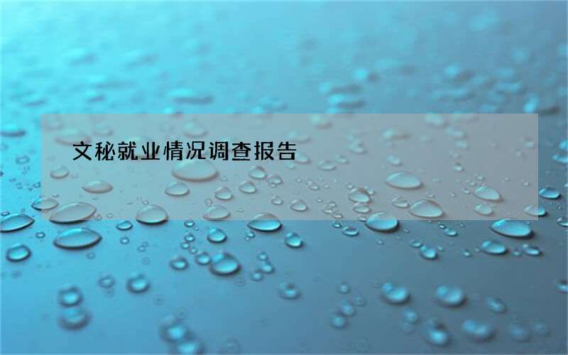 文秘就业情况调查报告