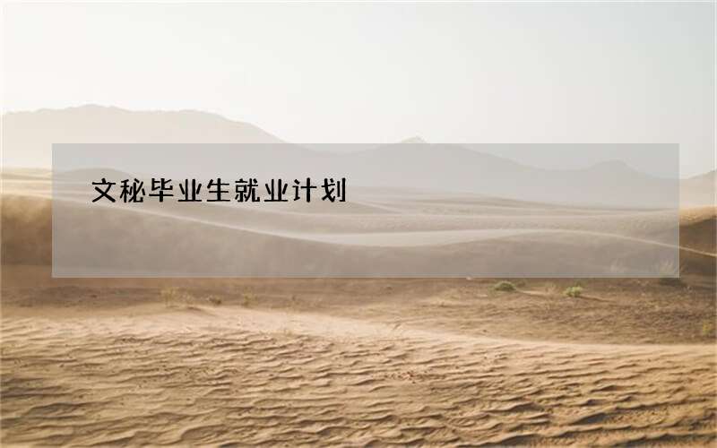 文秘毕业生就业计划