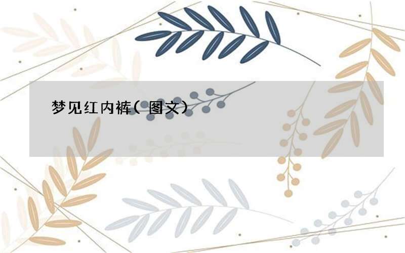 梦见红内裤