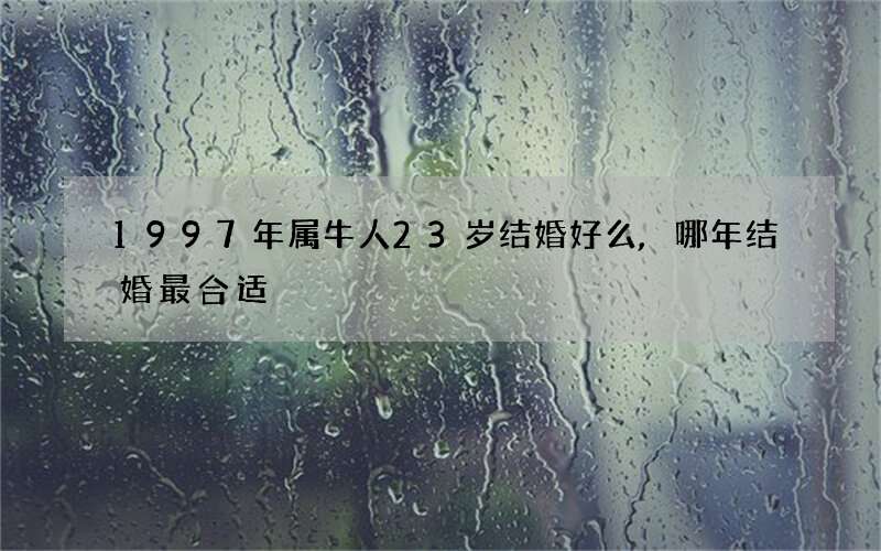 1997年属牛人23岁结婚好么,哪年结婚最合适