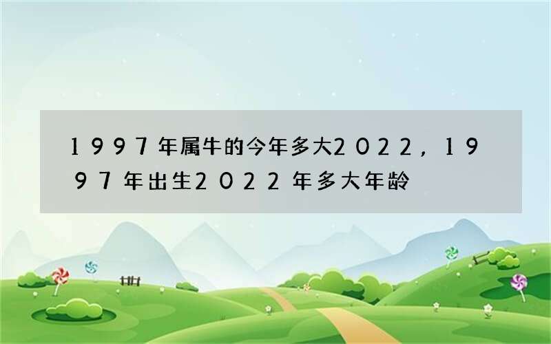 1997年属牛的今年多大2022,1997年出生2022年多大年龄