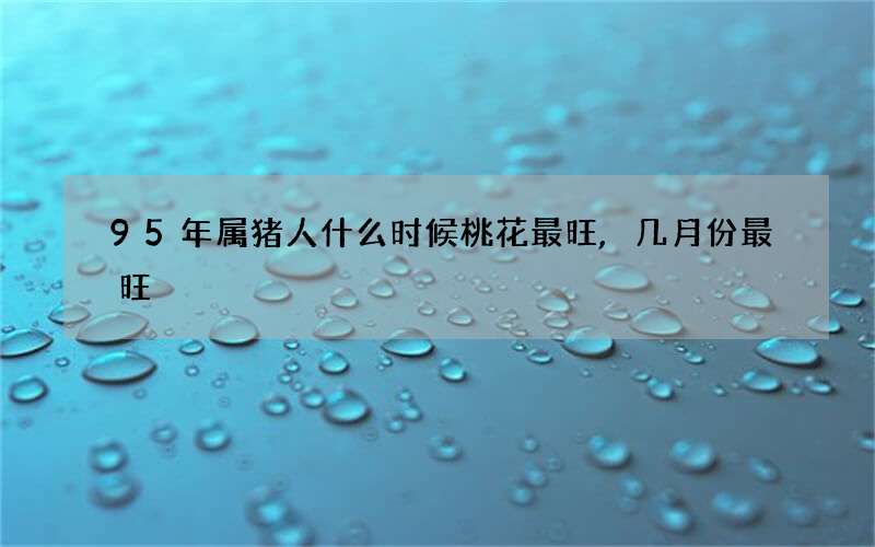 95年属猪人什么时候桃花最旺,几月份最旺