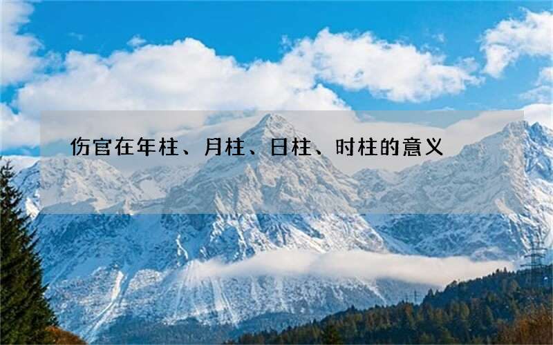 伤官在年柱、月柱、日柱、时柱的意义