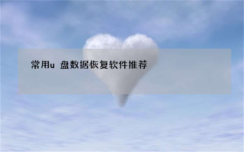 常用u盘数据恢复软件推荐