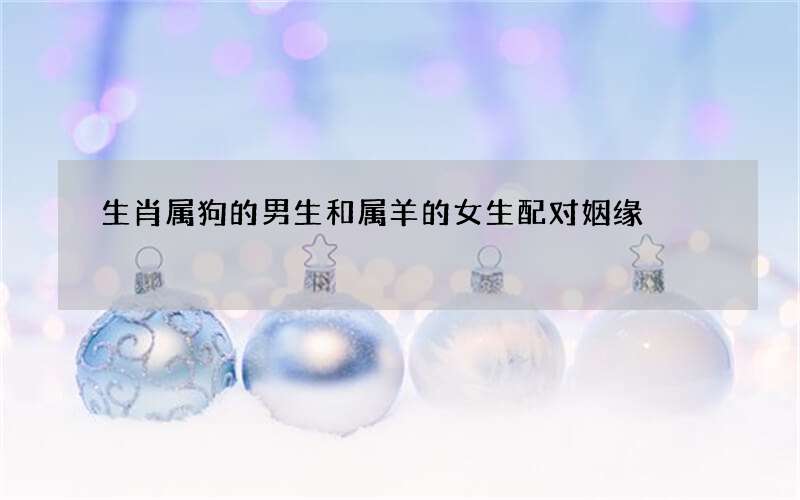 生肖属狗的男生和属羊的女生配对姻缘